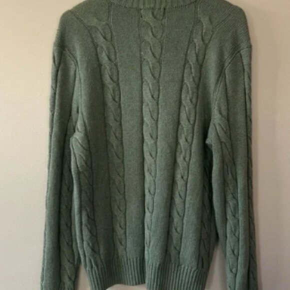Polo by Ralph Lauren Men's‎ Green Cable Knit Sweater Sz M Silk/Cashmere Blend - Picture 6 of 6